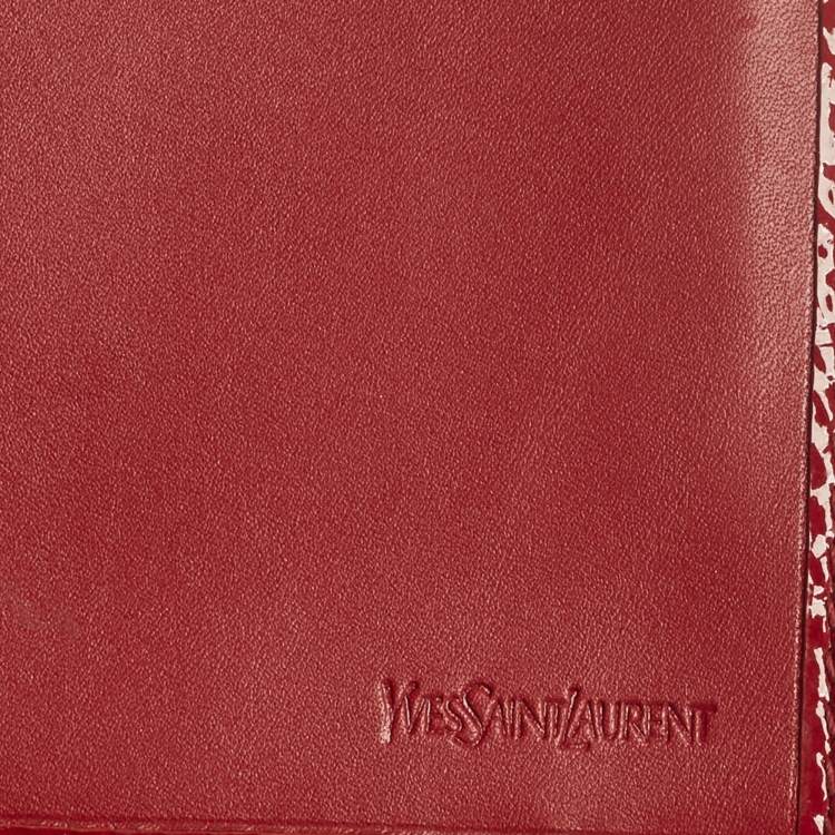 Pre Owned Yves Saint Laurent Red Patent Leather Belle De Jour Continental Wallet