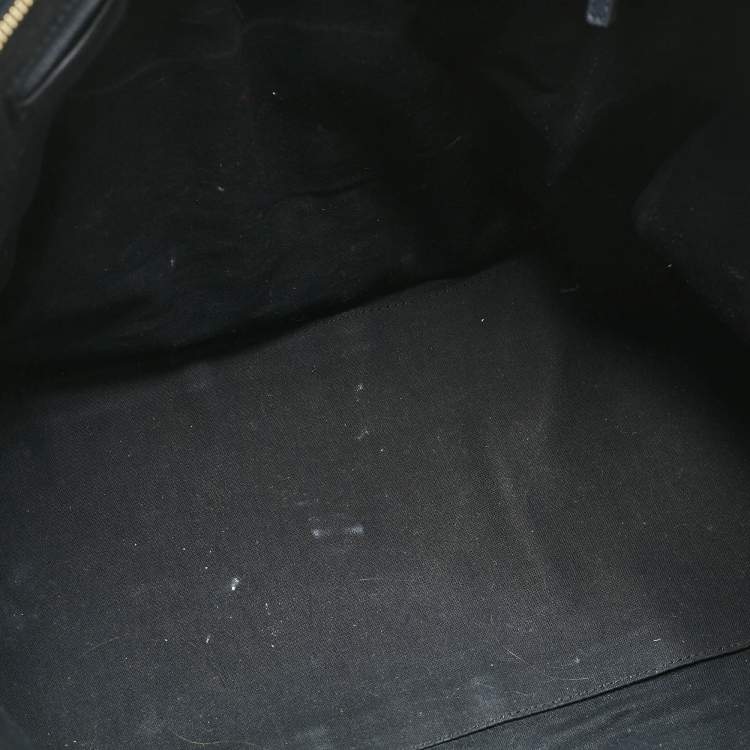 Pre Owned Yves Saint Laurent Navy Blue Leather Large Cabas Chyc Tote