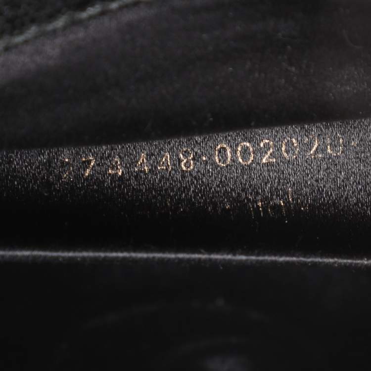 Pre Owned Yves Saint Laurent Black Textured Leather Y Line Clutch