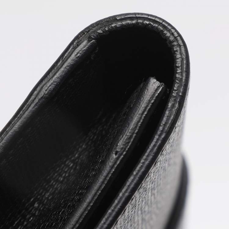 Pre Owned Yves Saint Laurent Black Textured Leather Y Line Clutch