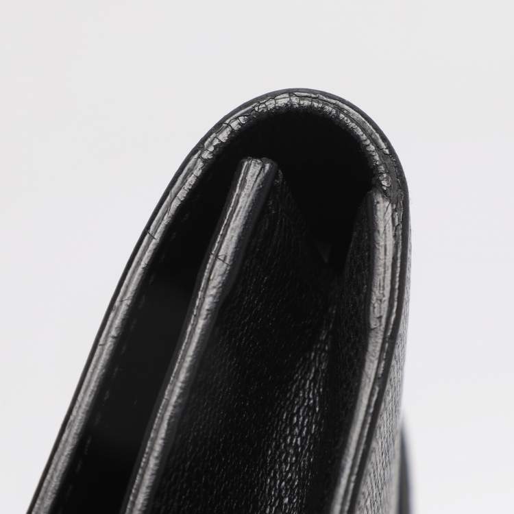 Pre Owned Yves Saint Laurent Black Textured Leather Y Line Clutch