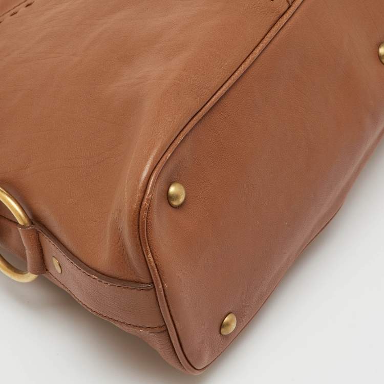 Pre Owned Yves Saint Laurent Brown Leather Large Muse Bag