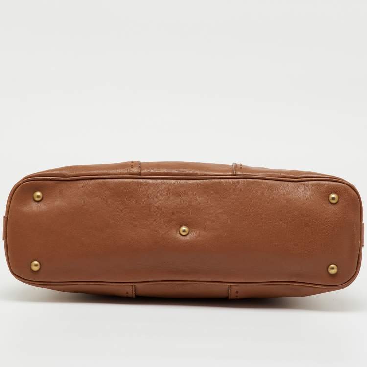 Pre Owned Yves Saint Laurent Brown Leather Large Muse Bag