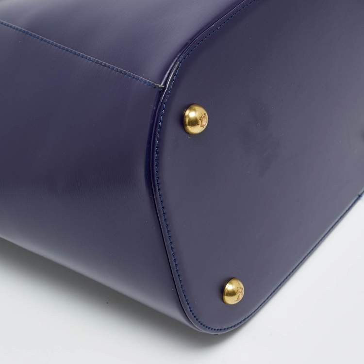 Pre Owned حقيبة باكت إيف سان لوران فينتاج جلد بنفسجي بحبل