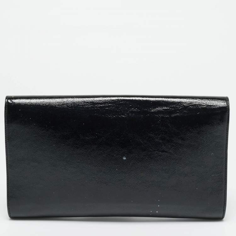 Pre Owned Yves Saint Laurent Belle De Jour Black Patent Leather Clutch