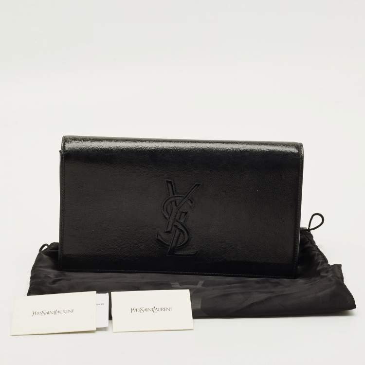 Pre Owned Yves Saint Laurent Belle De Jour Black Patent Leather Clutch