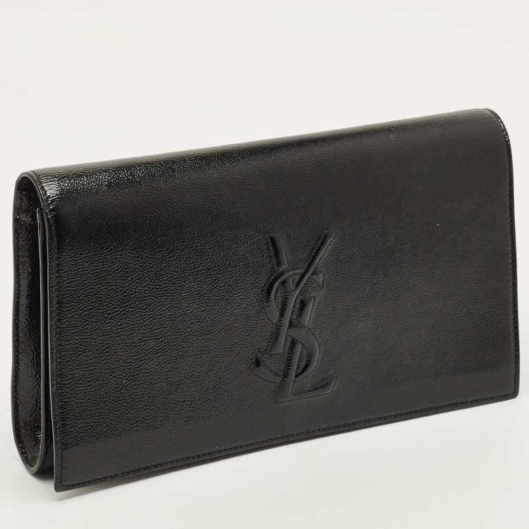 Pre Owned Yves Saint Laurent Belle De Jour Black Patent Leather Clutch