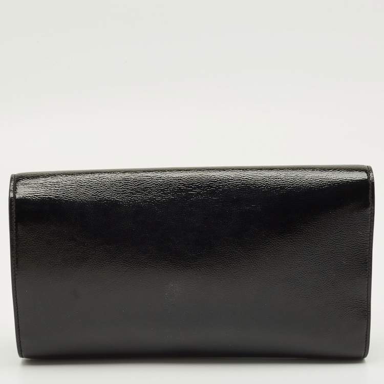Pre Owned Yves Saint Laurent Belle De Jour Black Patent Leather Clutch