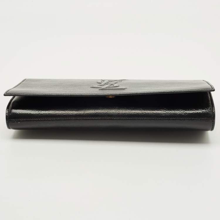 Pre Owned Yves Saint Laurent Belle De Jour Black Patent Leather Clutch