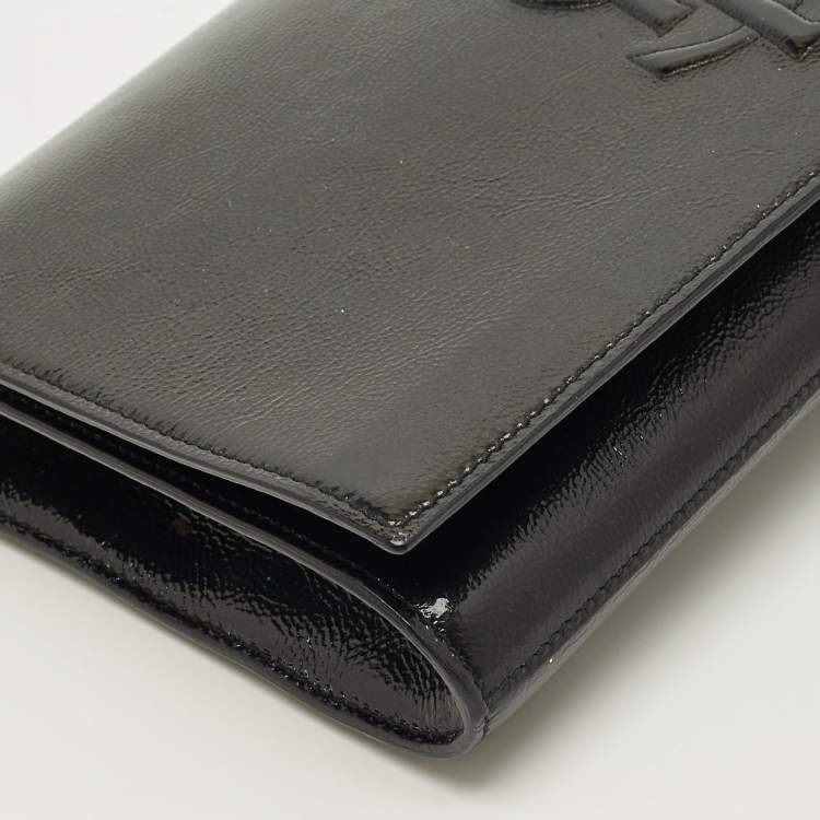 Pre Owned Yves Saint Laurent Belle De Jour Black Patent Leather Clutch