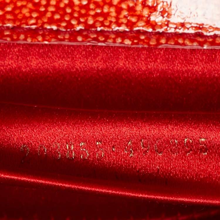 Pre Owned Yves Saint Laurent Belle De Jour Red Patent Leather Flap Clutch