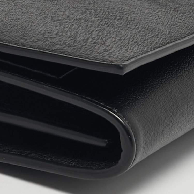 Pre Owned Yves Saint Laurent Belle de Jour Black Leather Wallet On Chain