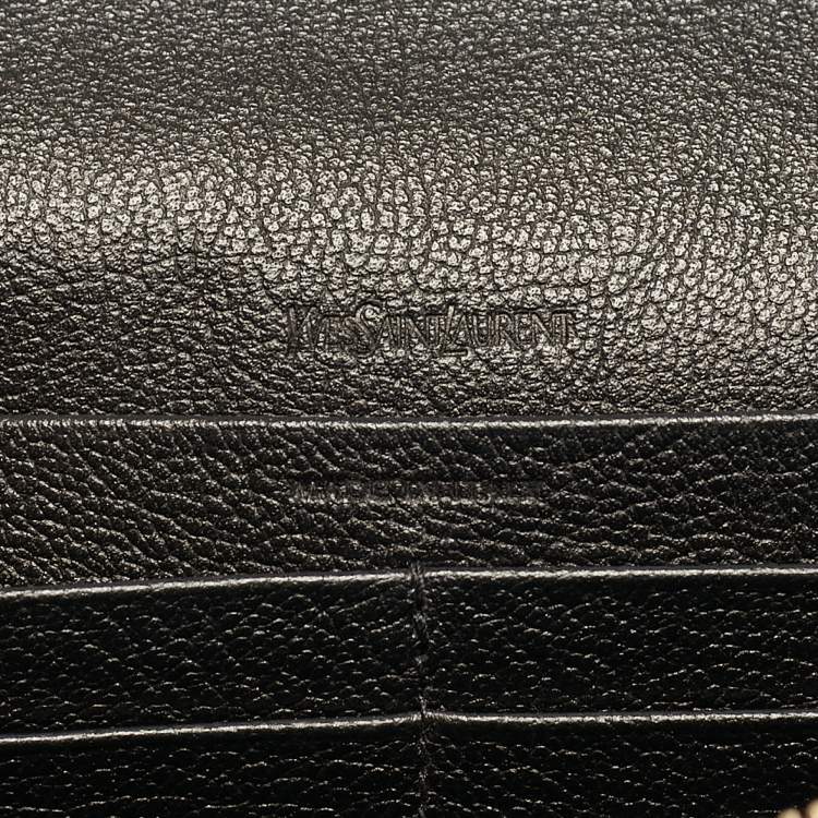 Pre Owned Yves Saint Laurent Belle de Jour Black Leather Wallet On Chain