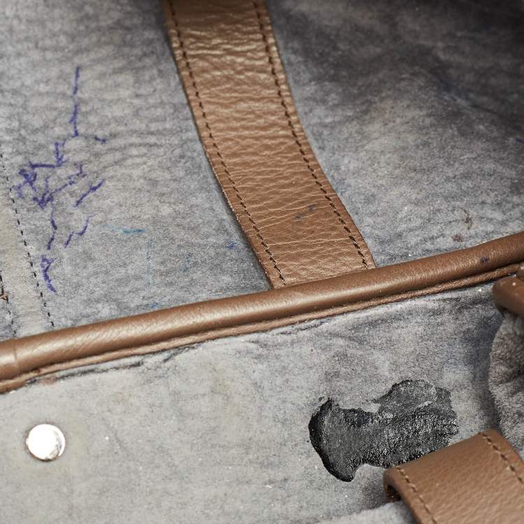 Pre Owned Yves Saint Laurent Obi Bow Brown Leather Satchel