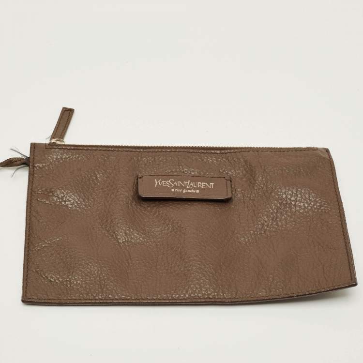 Pre Owned Yves Saint Laurent Obi Bow Brown Leather Satchel