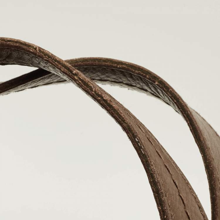 Pre Owned Yves Saint Laurent Obi Bow Brown Leather Satchel