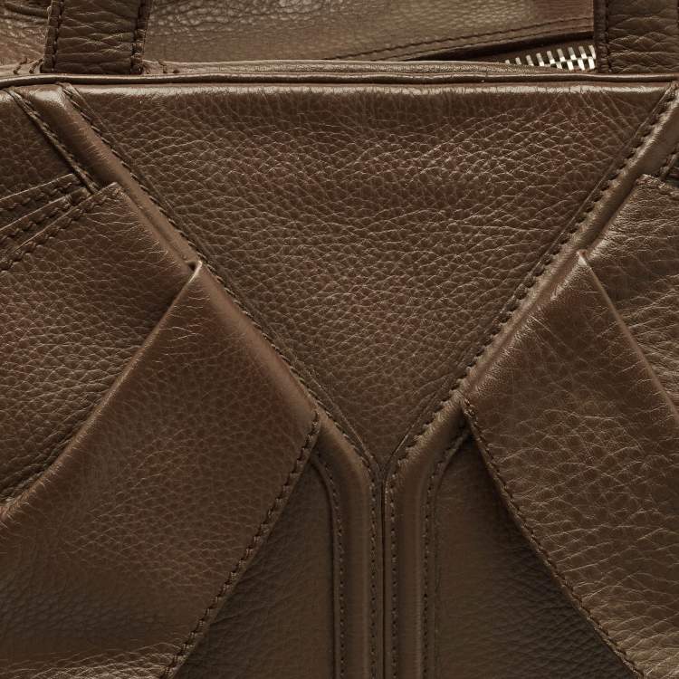 Pre Owned Yves Saint Laurent Obi Bow Brown Leather Satchel
