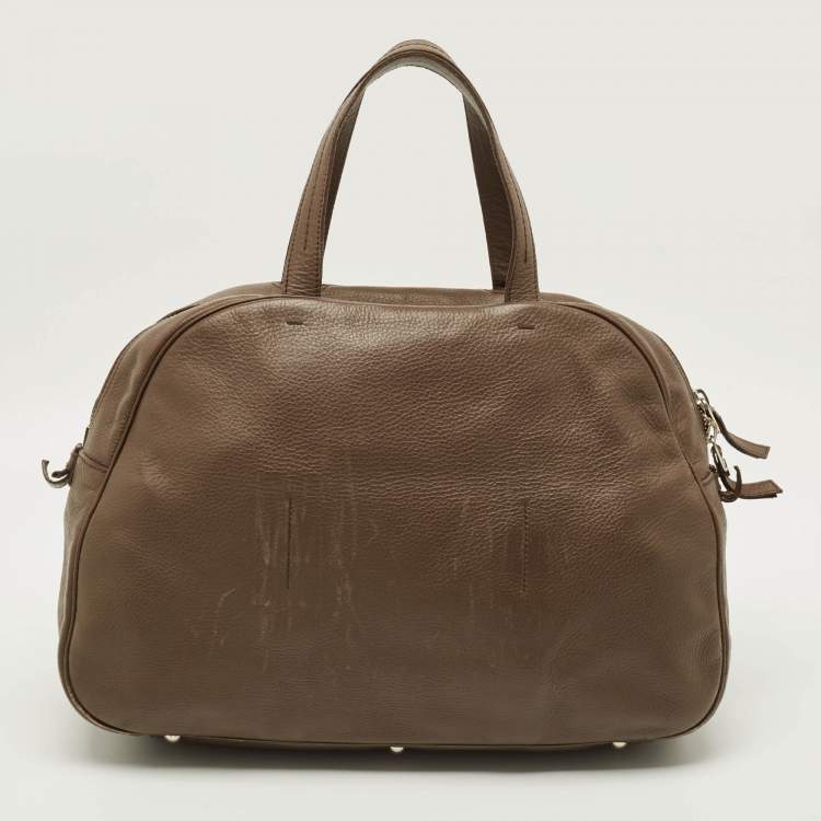 Pre Owned Yves Saint Laurent Obi Bow Brown Leather Satchel