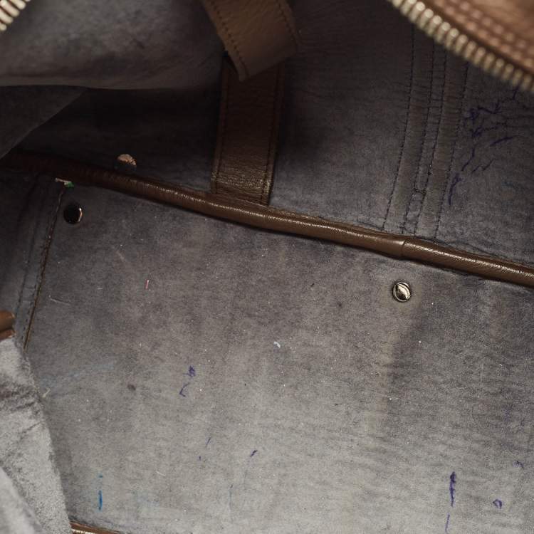 Pre Owned Yves Saint Laurent Obi Bow Brown Leather Satchel