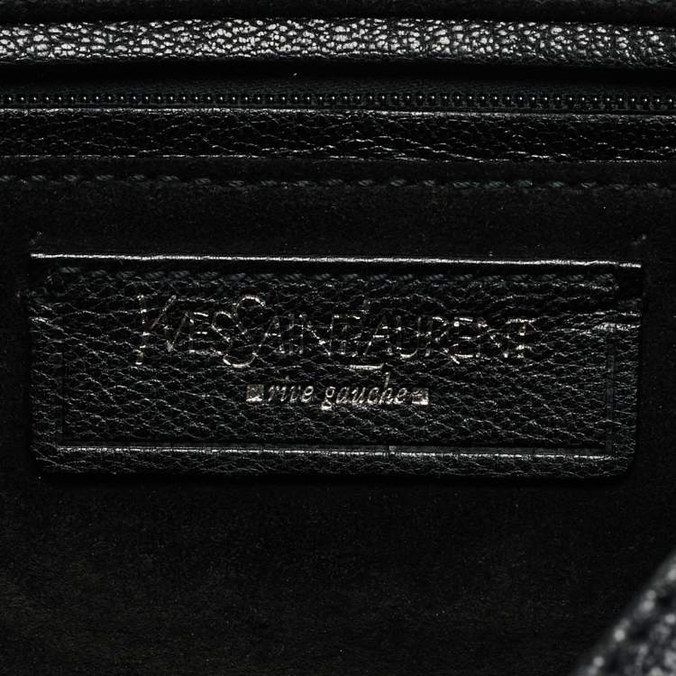 Pre Owned Yves Saint Laurent Black Leather Flap Shoulder Bag