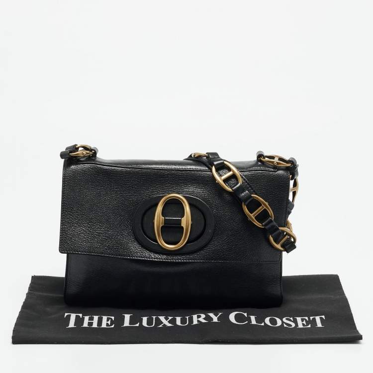 Pre Owned Yves Saint Laurent Black Leather Flap Shoulder Bag