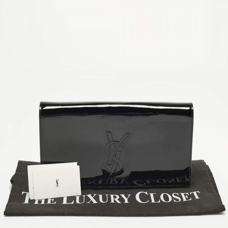 مملوكة مسبقًا Saint Laurent Belle De Jour Black Patent Leather Clutch