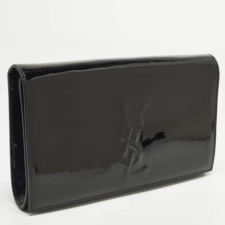 مملوكة مسبقًا Saint Laurent Belle De Jour Black Patent Leather Clutch