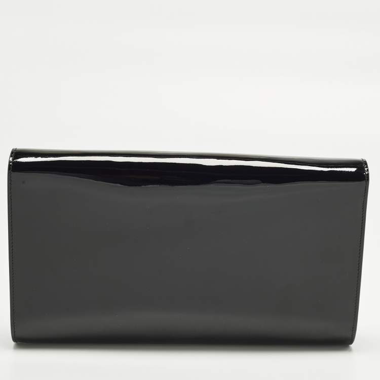 مملوكة مسبقًا Saint Laurent Belle De Jour Black Patent Leather Clutch
