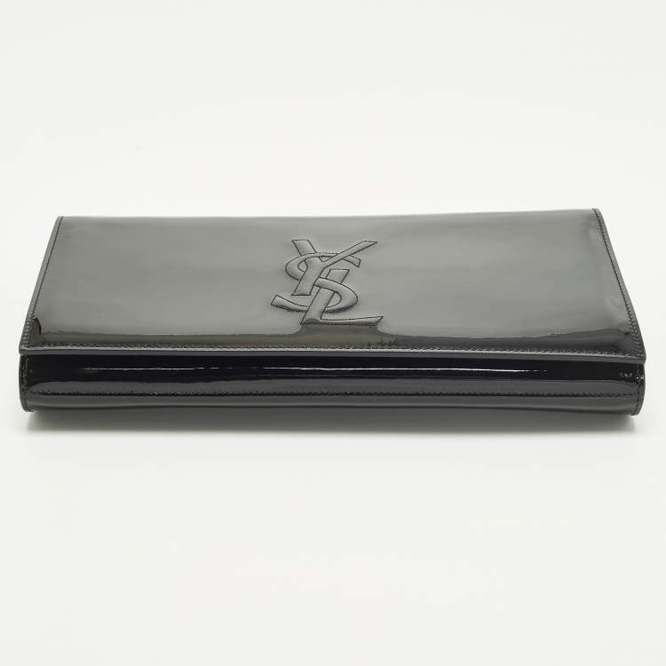 مملوكة مسبقًا Saint Laurent Belle De Jour Black Patent Leather Clutch