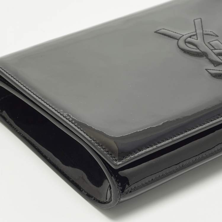 مملوكة مسبقًا Saint Laurent Belle De Jour Black Patent Leather Clutch