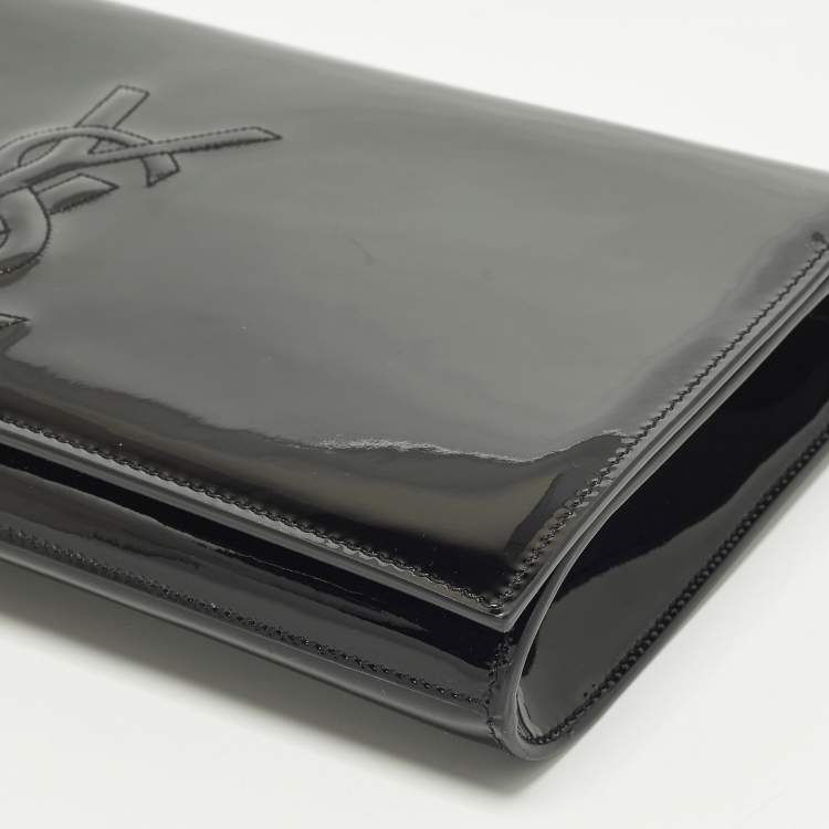 مملوكة مسبقًا Saint Laurent Belle De Jour Black Patent Leather Clutch