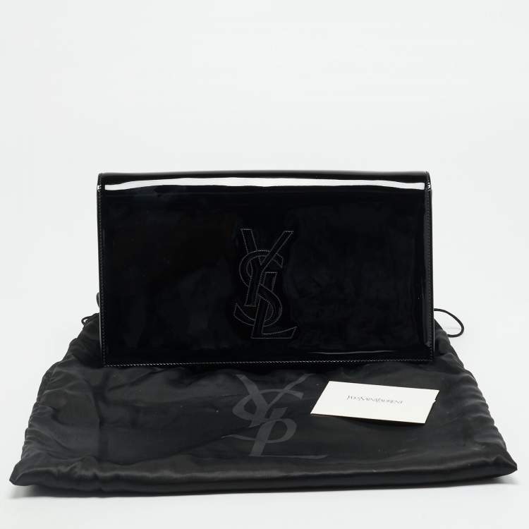 Pre Owned Yves Saint Laurent Belle De Jour Black Patent Leather Clutch