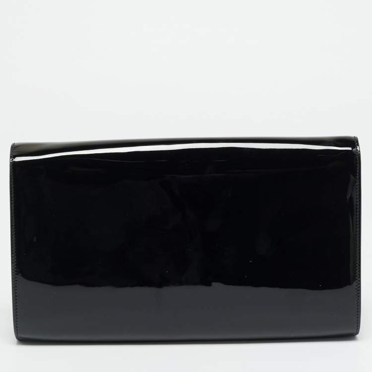 Pre Owned Yves Saint Laurent Belle De Jour Black Patent Leather Clutch