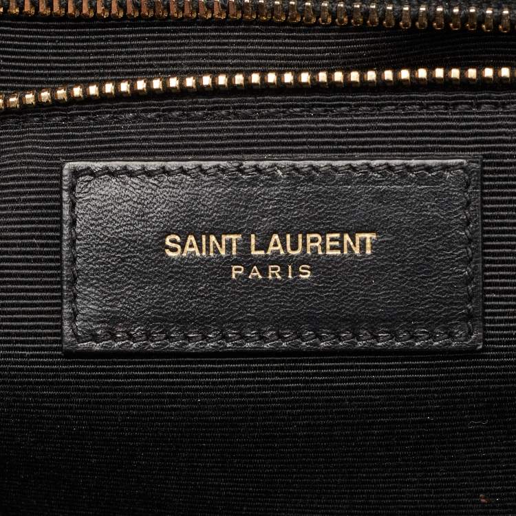 Pre Owned Saint Laurent Envelope Large Black Matelasse Leather Shoulder Bag