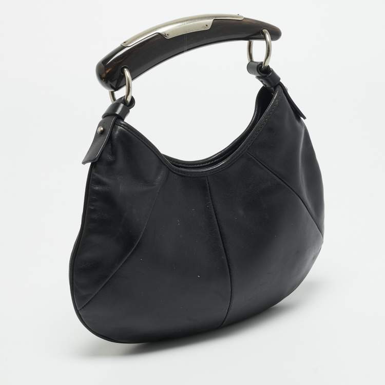 مملوكة مسبقًا Yves Saint Laurent Mombasa Mini Black Leather Hobo