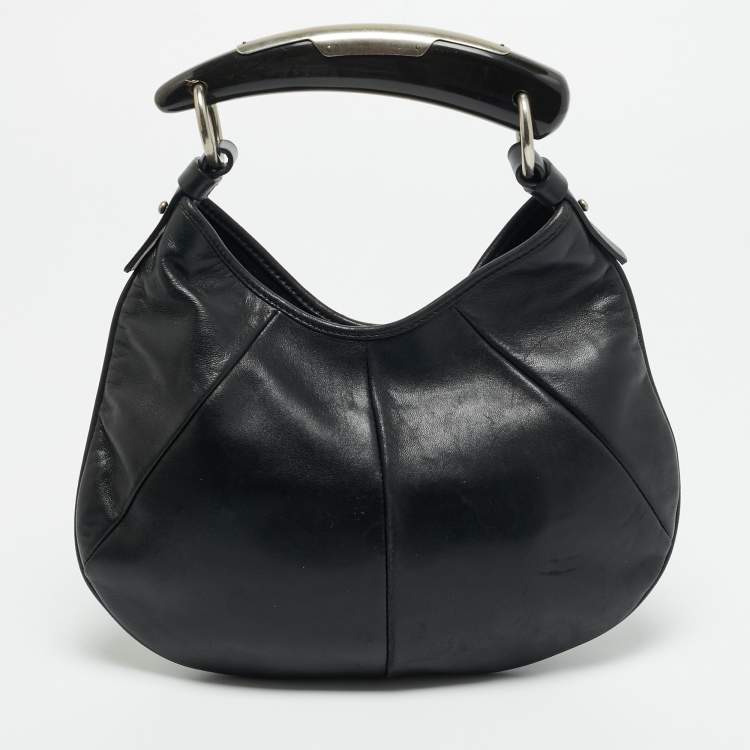مملوكة مسبقًا Yves Saint Laurent Mombasa Mini Black Leather Hobo
