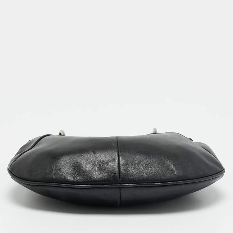 مملوكة مسبقًا Yves Saint Laurent Mombasa Mini Black Leather Hobo