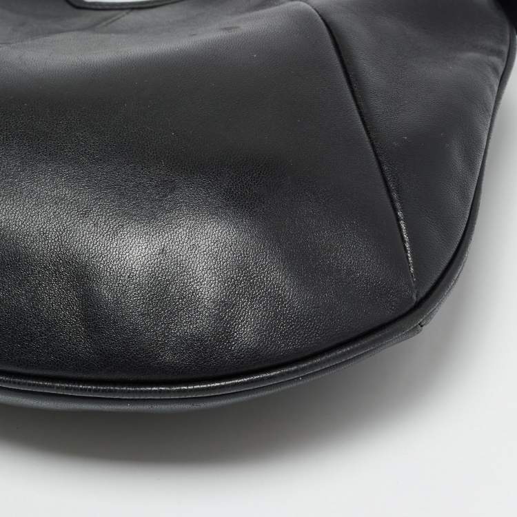 مملوكة مسبقًا Yves Saint Laurent Mombasa Mini Black Leather Hobo