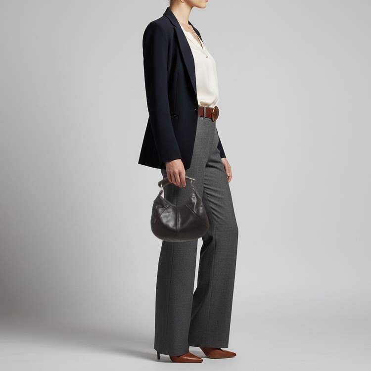 مملوكة مسبقًا Yves Saint Laurent Mombasa Mini Black Leather Hobo