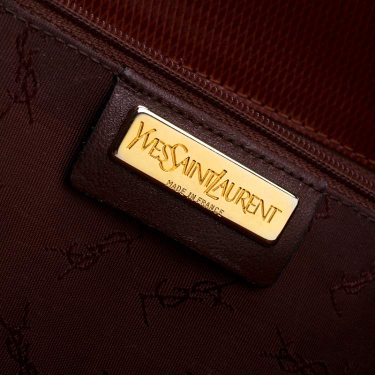 Pre Owned Yves Saint Laurent Maroon Leather Shoulder Bag