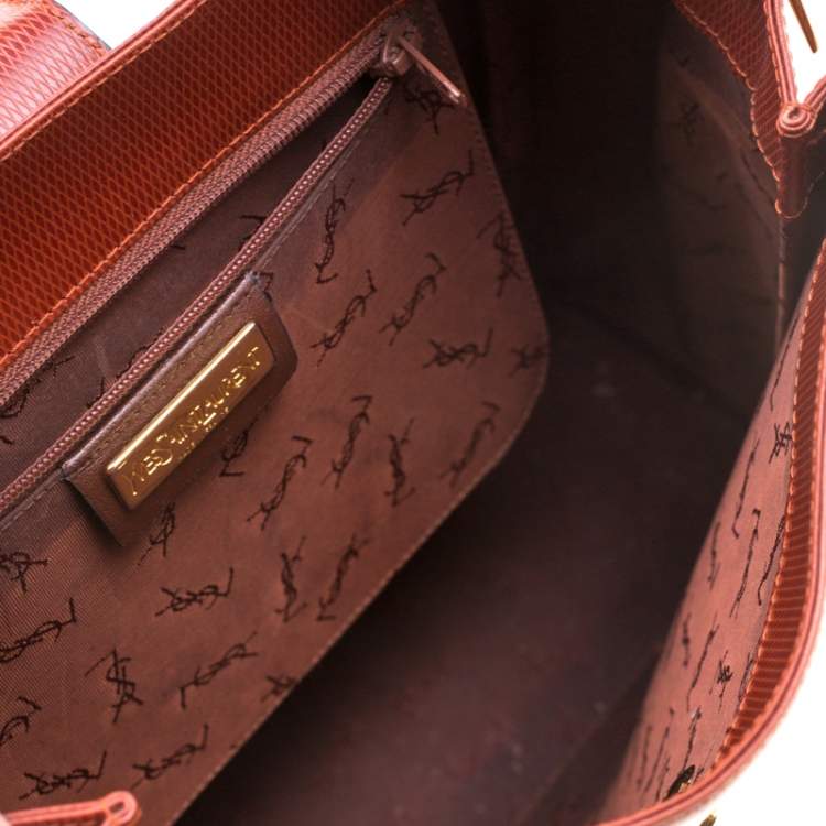 Pre Owned Yves Saint Laurent Maroon Leather Shoulder Bag