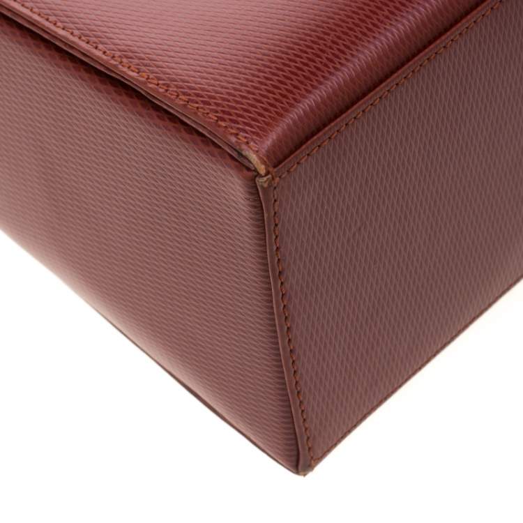 Pre Owned Yves Saint Laurent Maroon Leather Shoulder Bag