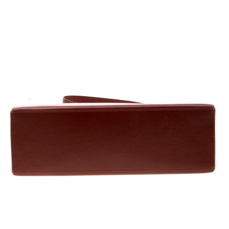 Pre Owned Yves Saint Laurent Maroon Leather Shoulder Bag