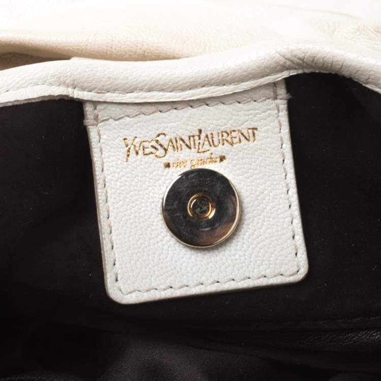 Pre Owned Saint Laurent Paris White Leather St. Tropez Hobo