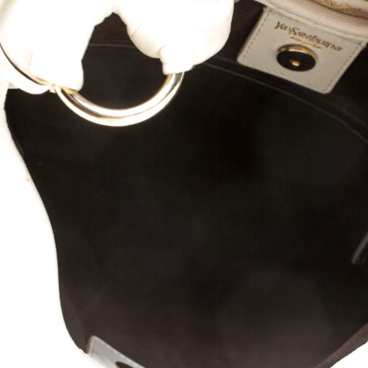 Pre Owned Saint Laurent Paris White Leather St. Tropez Hobo