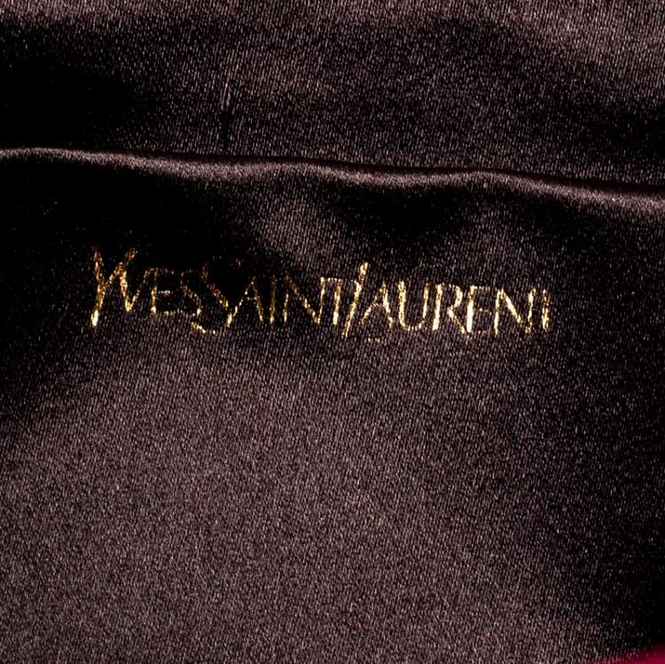 Pre Owned Yves Saint Laurent Hot Pink Patent Leather Belle De Jour Flap Clutch