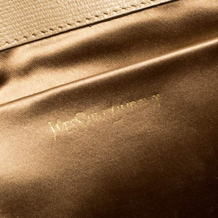 Pre Owned Saint Laurent Paris Beige Leather Y-Ligne Clutch