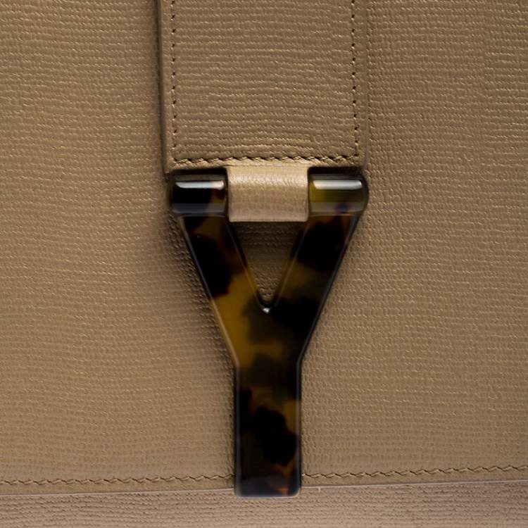 Pre Owned Saint Laurent Paris Beige Leather Y-Ligne Clutch