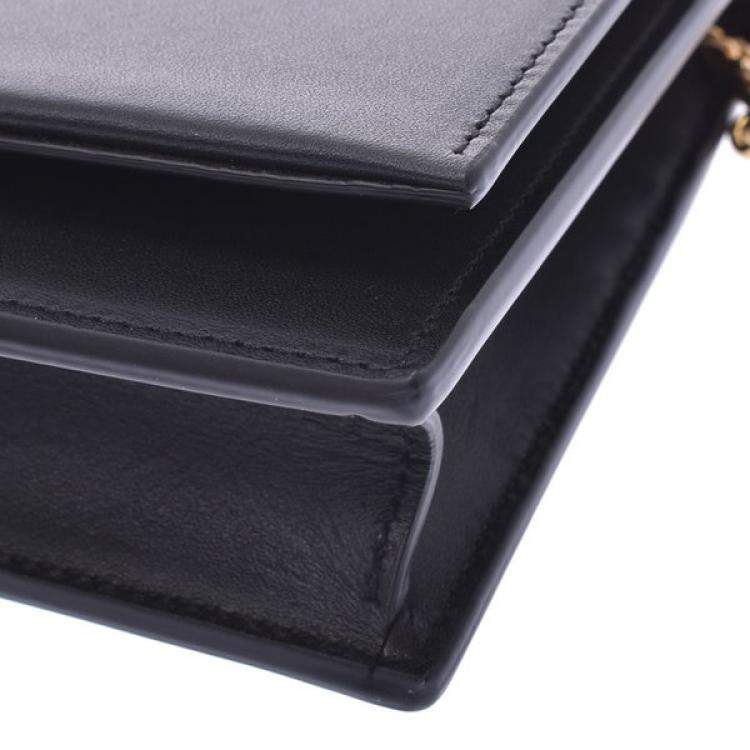 Pre Owned Yves Saint Laurent Black Leather Kate Chain Shoulder Bag