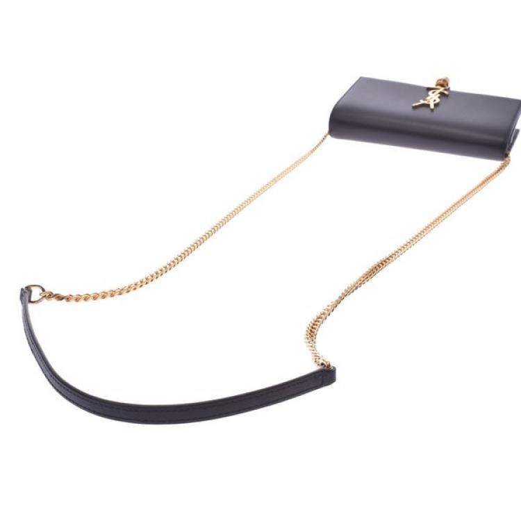 Pre Owned Yves Saint Laurent Black Leather Kate Chain Shoulder Bag